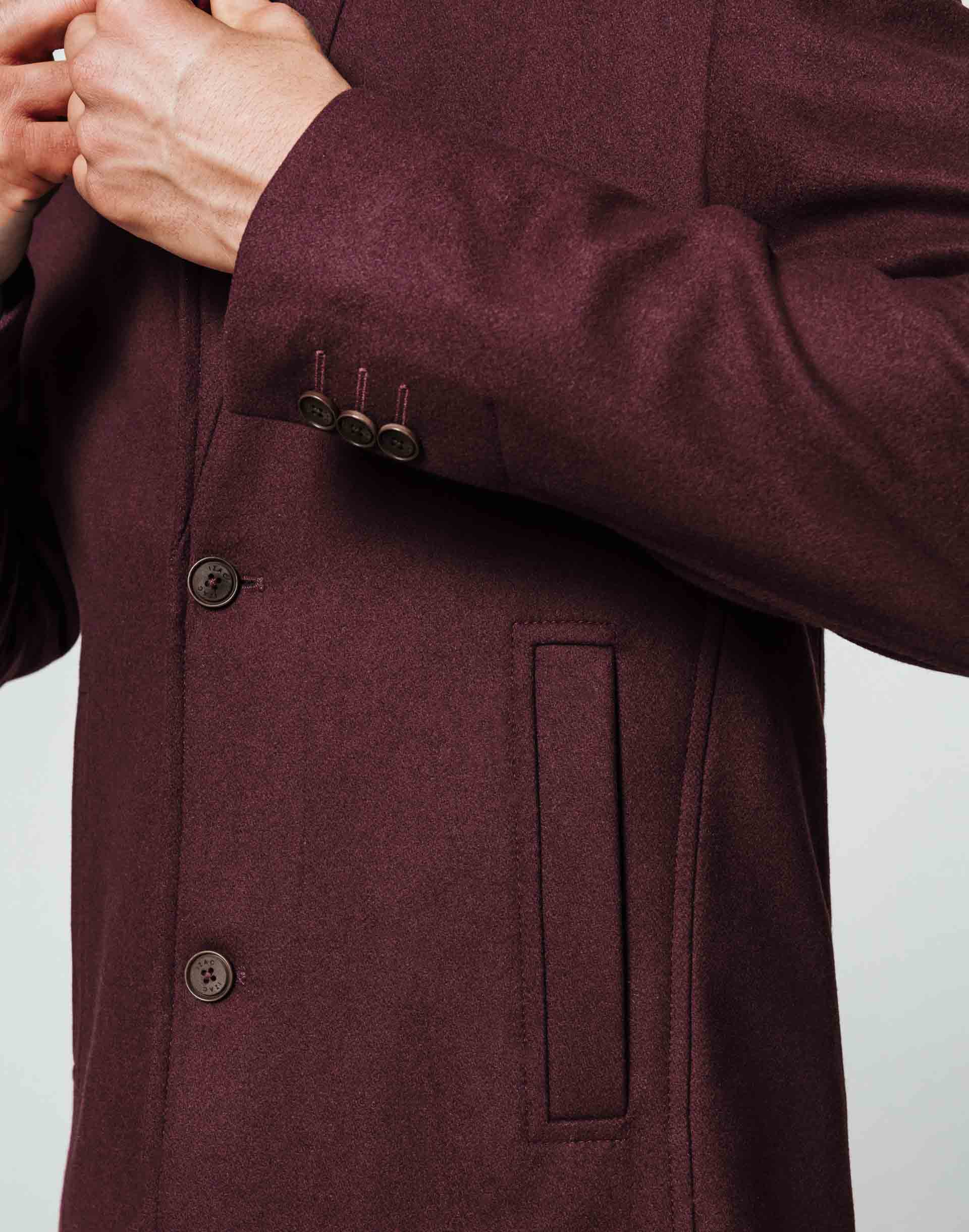 Manteau col revers bordeaux - IZAC