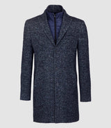 Manteau long en laine mélangée bleu "ylies" - IZAC