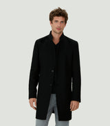 Manteau noir col châle "yuli" - IZAC