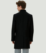 Manteau noir col châle "yuli" - IZAC
