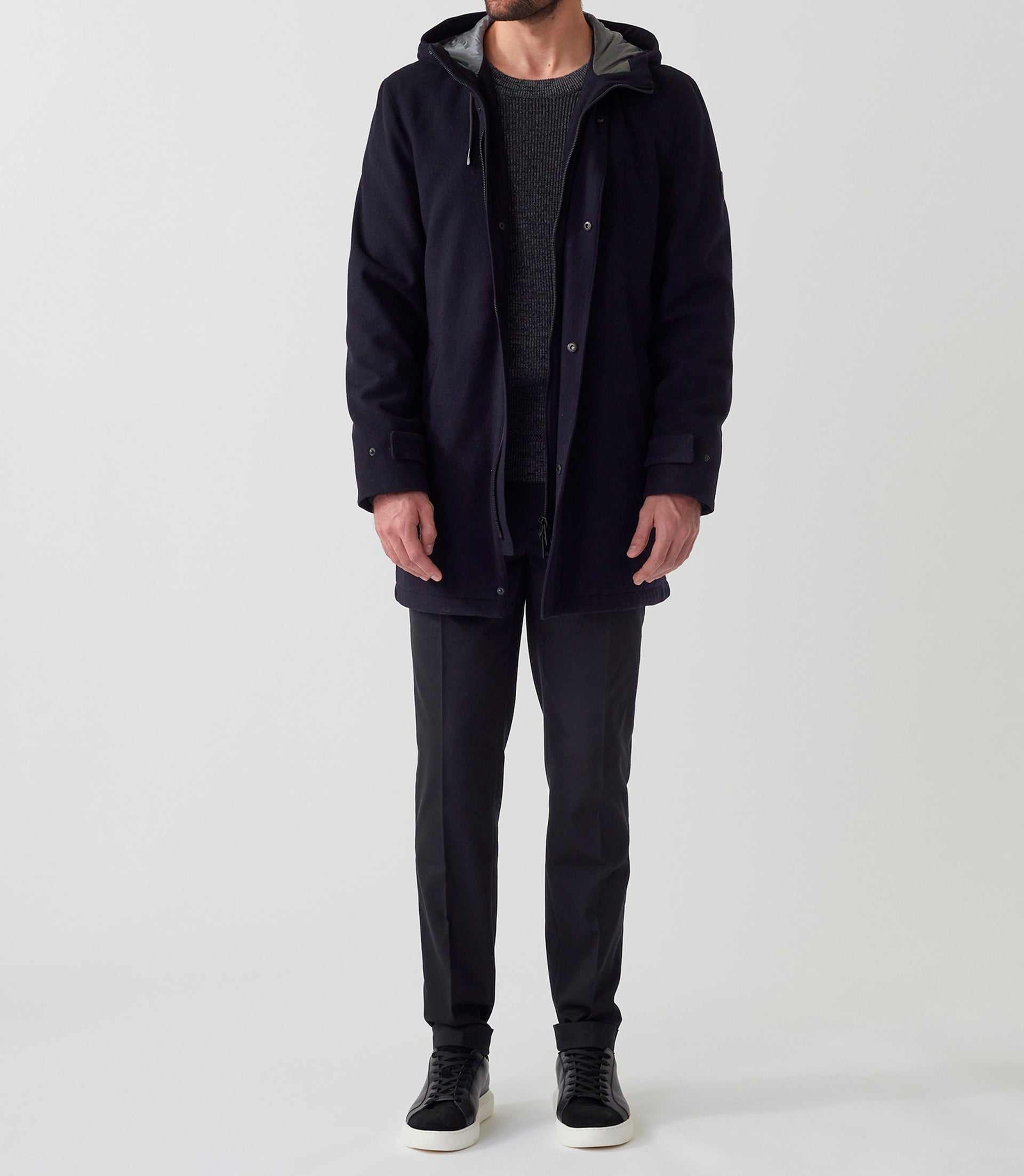 Parka laine à capuche marine "Neo" - IZAC
