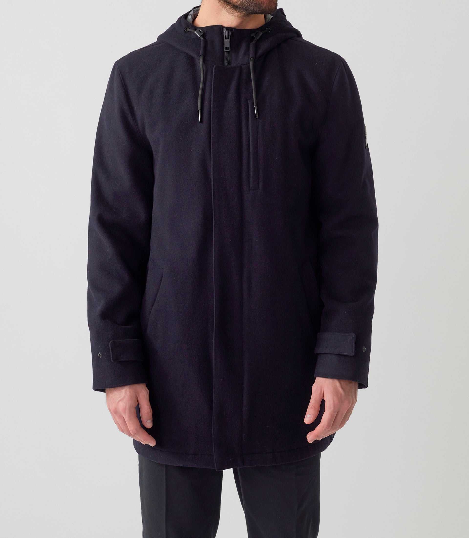 Parka laine à capuche marine "Neo" - IZAC