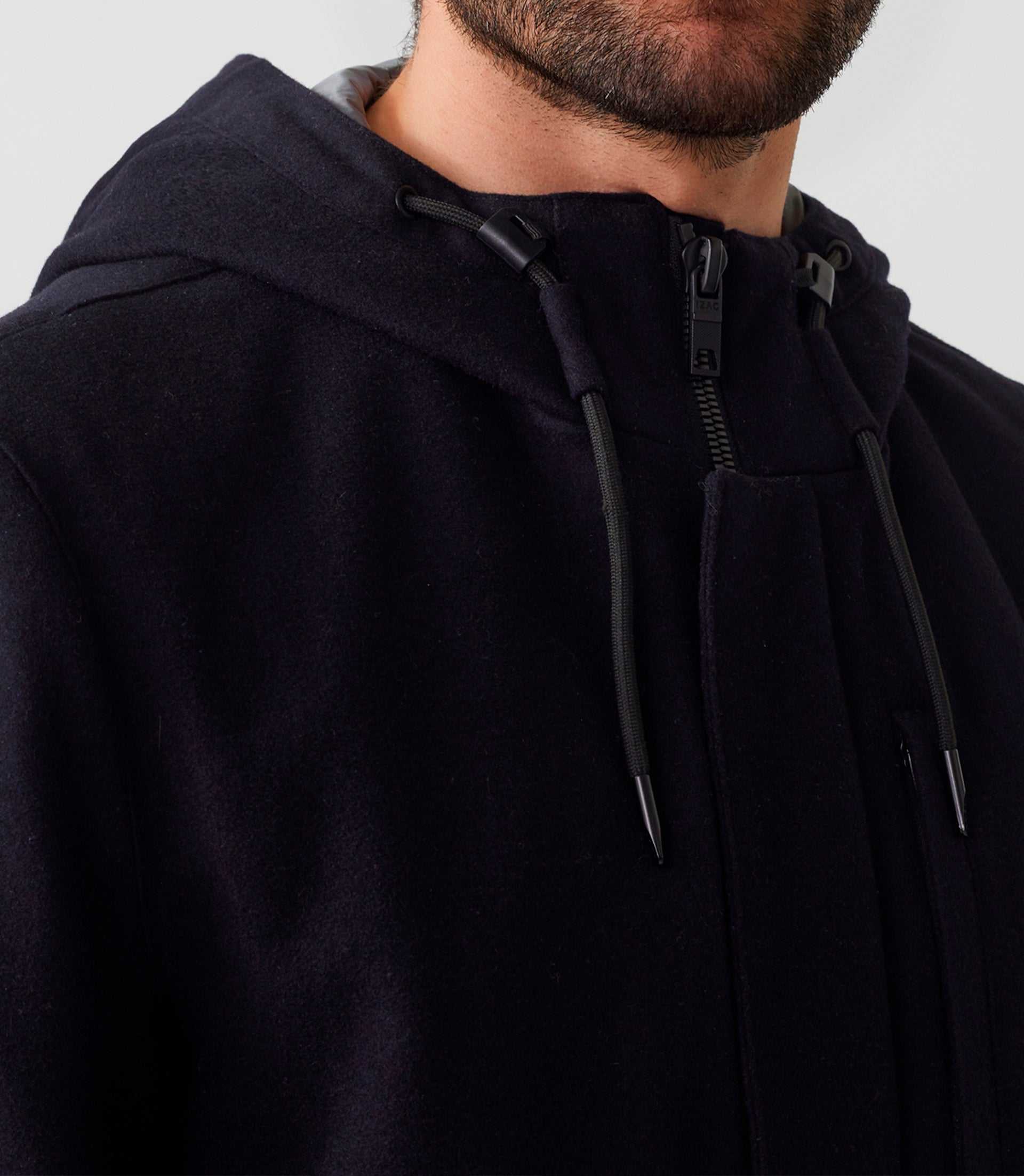 Parka laine à capuche marine "Neo" - IZAC