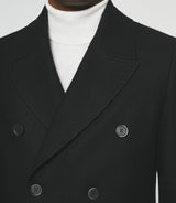 Manteau croisé col fourrure noir IGNACIO - IZAC