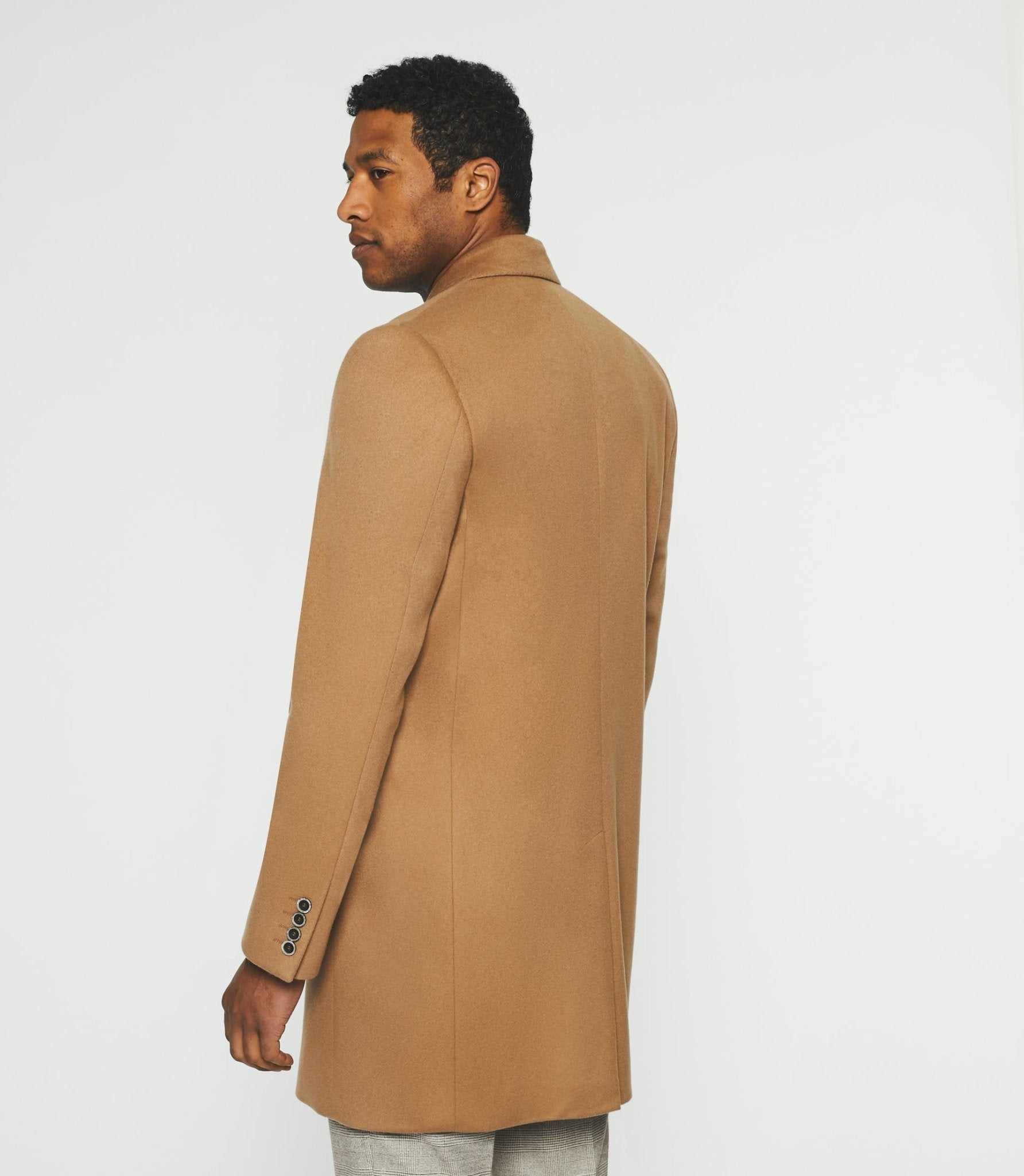 Manteau ville en laine et cachemire camel INDALECIO - IZAC