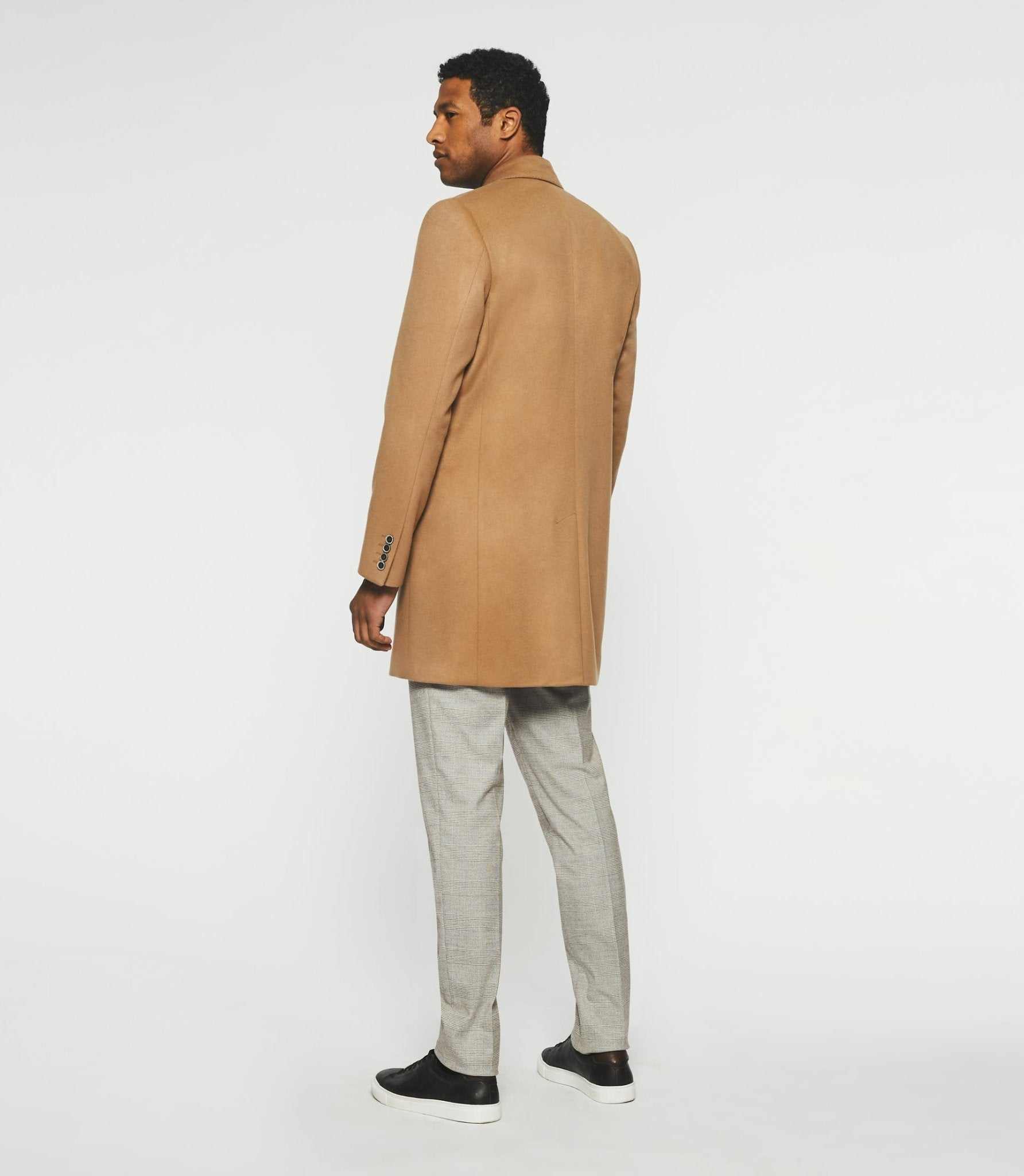 Manteau ville en laine et cachemire camel INDALECIO - IZAC