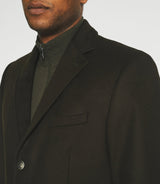 Manteau ville en laine et cachemire kaki INDALECIO - IZAC