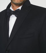 Manteau ville en laine et cachemire marine INDALECIO - IZAC