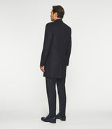 Manteau ville en laine et cachemire marine INDALECIO - IZAC
