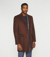 Manteau ville en laine et cachemire marron INDALECIO - IZAC