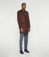Manteau ville en laine et cachemire marron INDALECIO - IZAC
