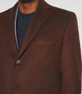 Manteau ville en laine et cachemire marron INDALECIO - IZAC