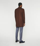 Manteau ville en laine et cachemire marron INDALECIO - IZAC