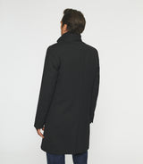 Manteau ville droit en laine noir INEON - IZAC