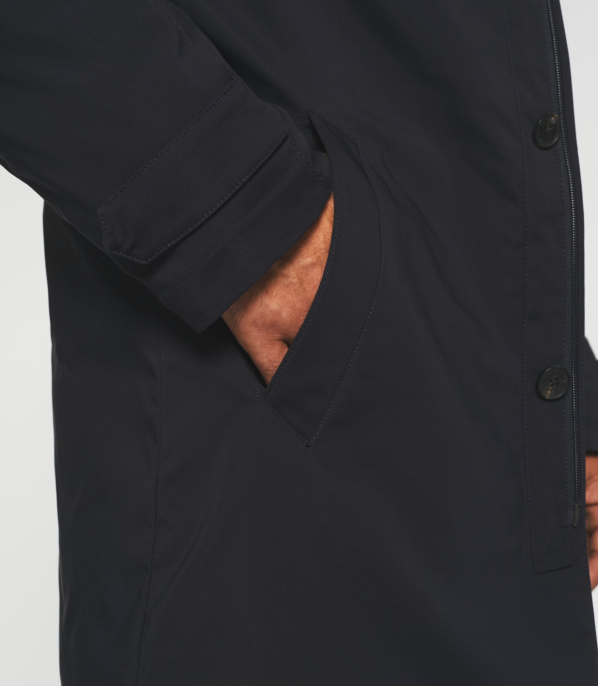 Trench droit matelassé marine ISIDORE - IZAC