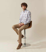 Chino micromotif beige "Berline" - IZAC