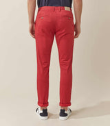 Chino micromotif rouge "Berline" - IZAC