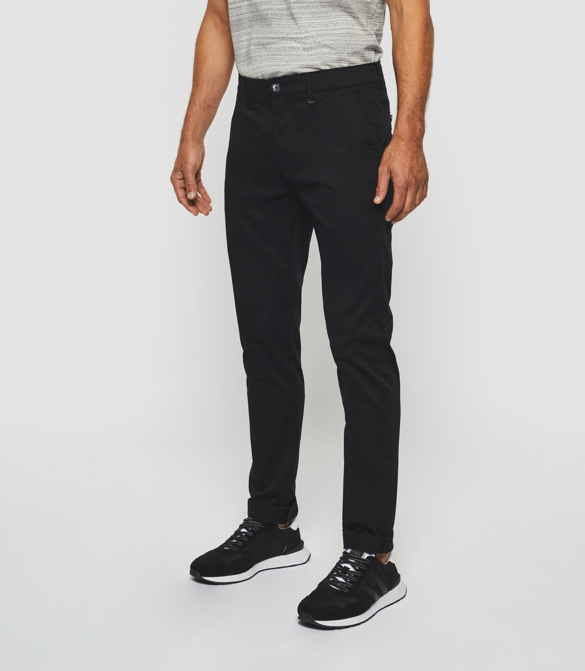 Pantalon chino slim noir "Panama" - IZAC