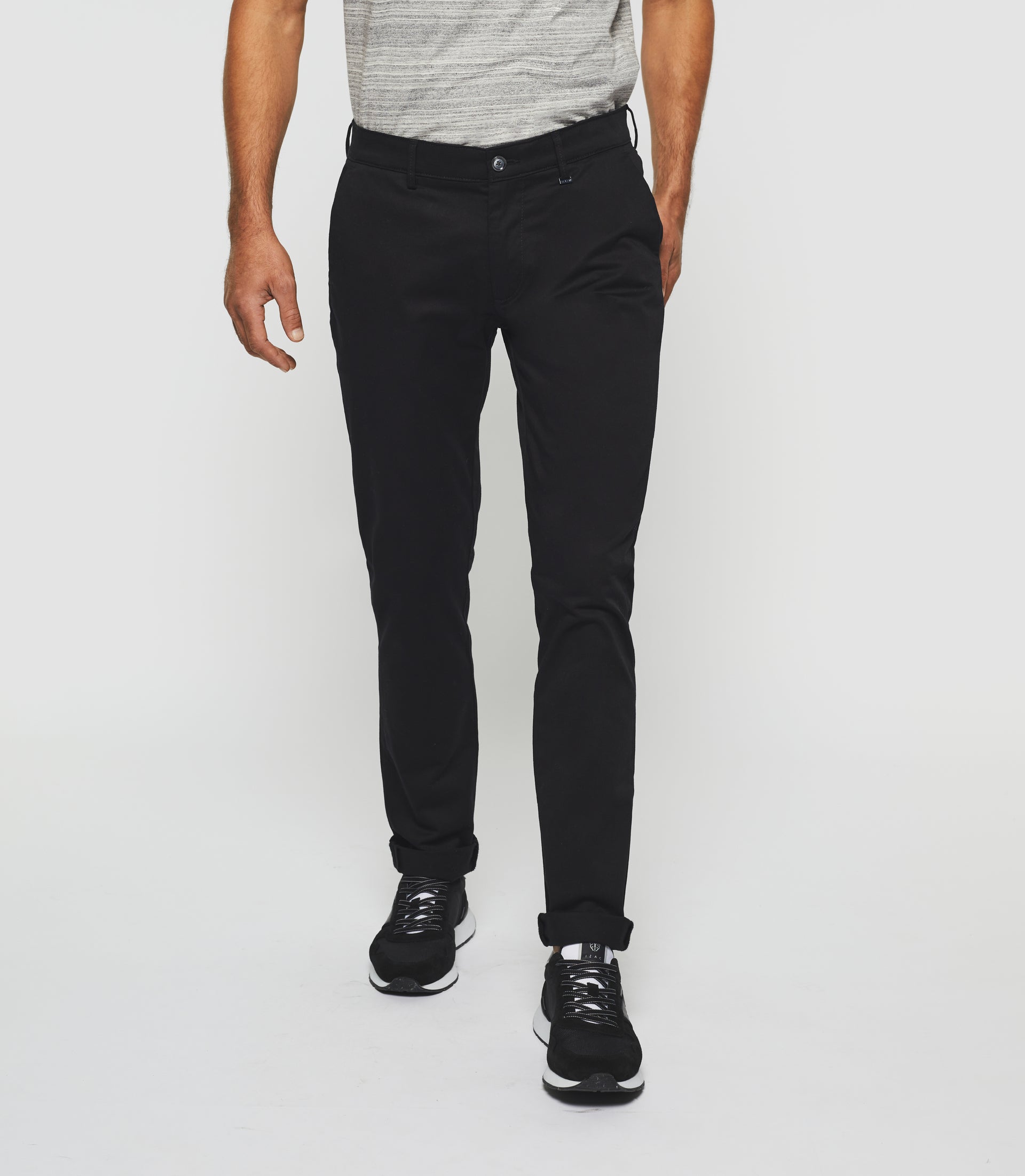 Pantalon chino slim noir "Panama" - IZAC
