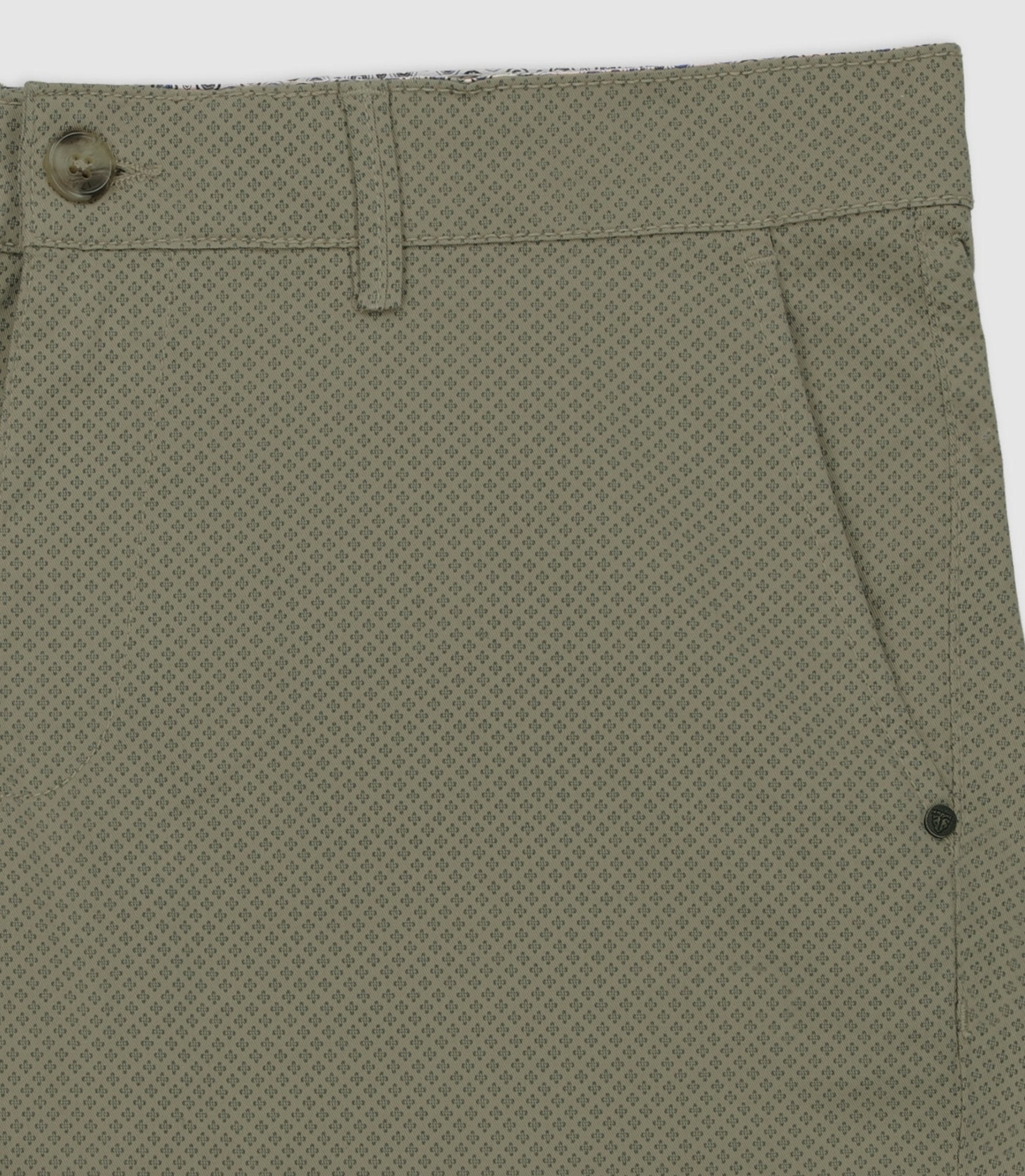 Pantalon slim imprimé kaki clair PERLINEOUT - IZAC