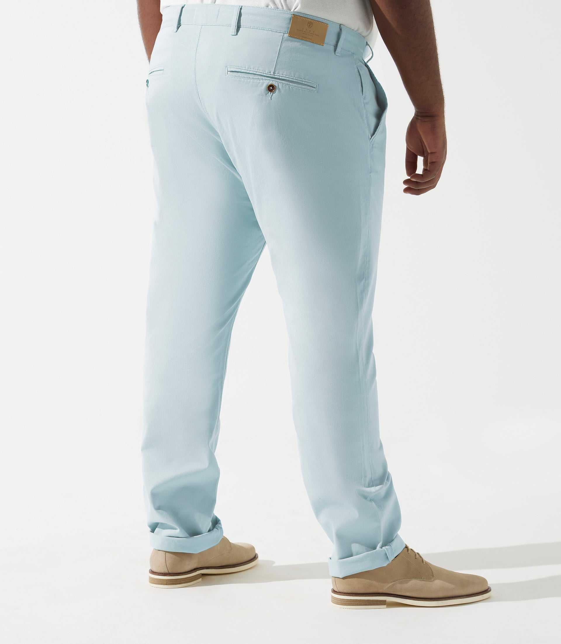 Pantalon en coton stretch bleu ciel PACHELORBT - IZAC