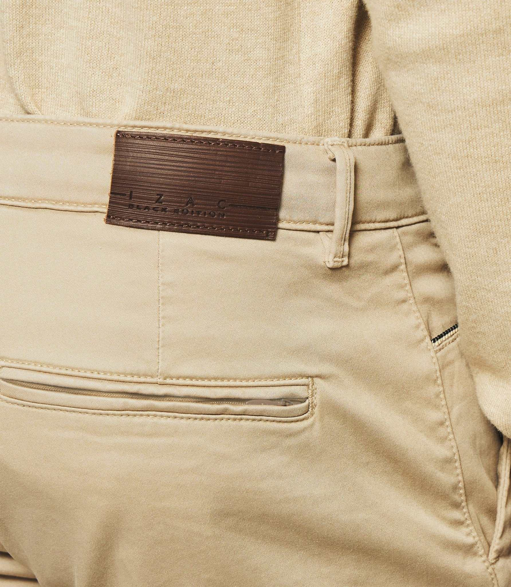 Pantalon chino slim beige mastic PANAMA - IZAC