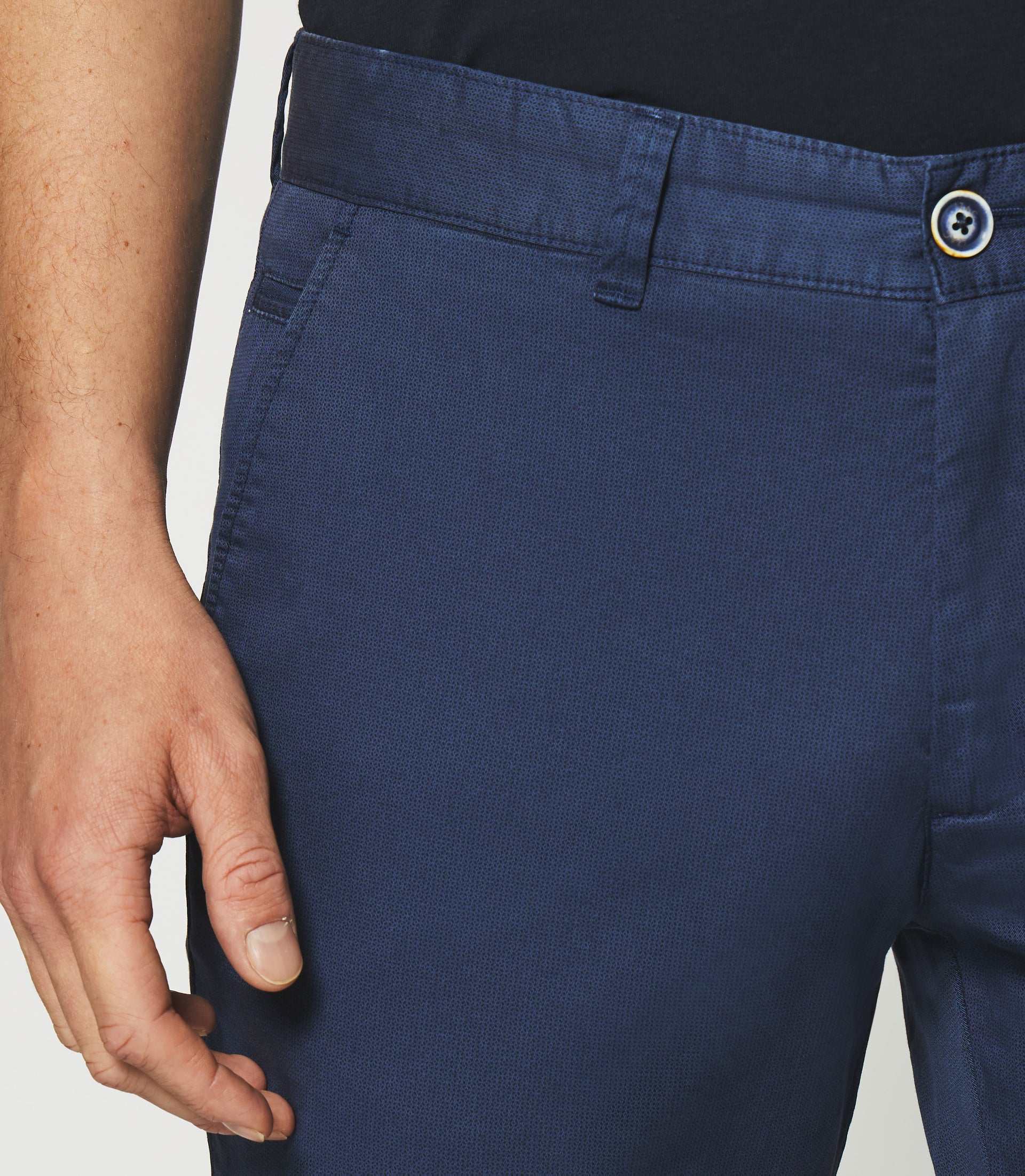 Pantalon slim à imprimé marine - IZAC