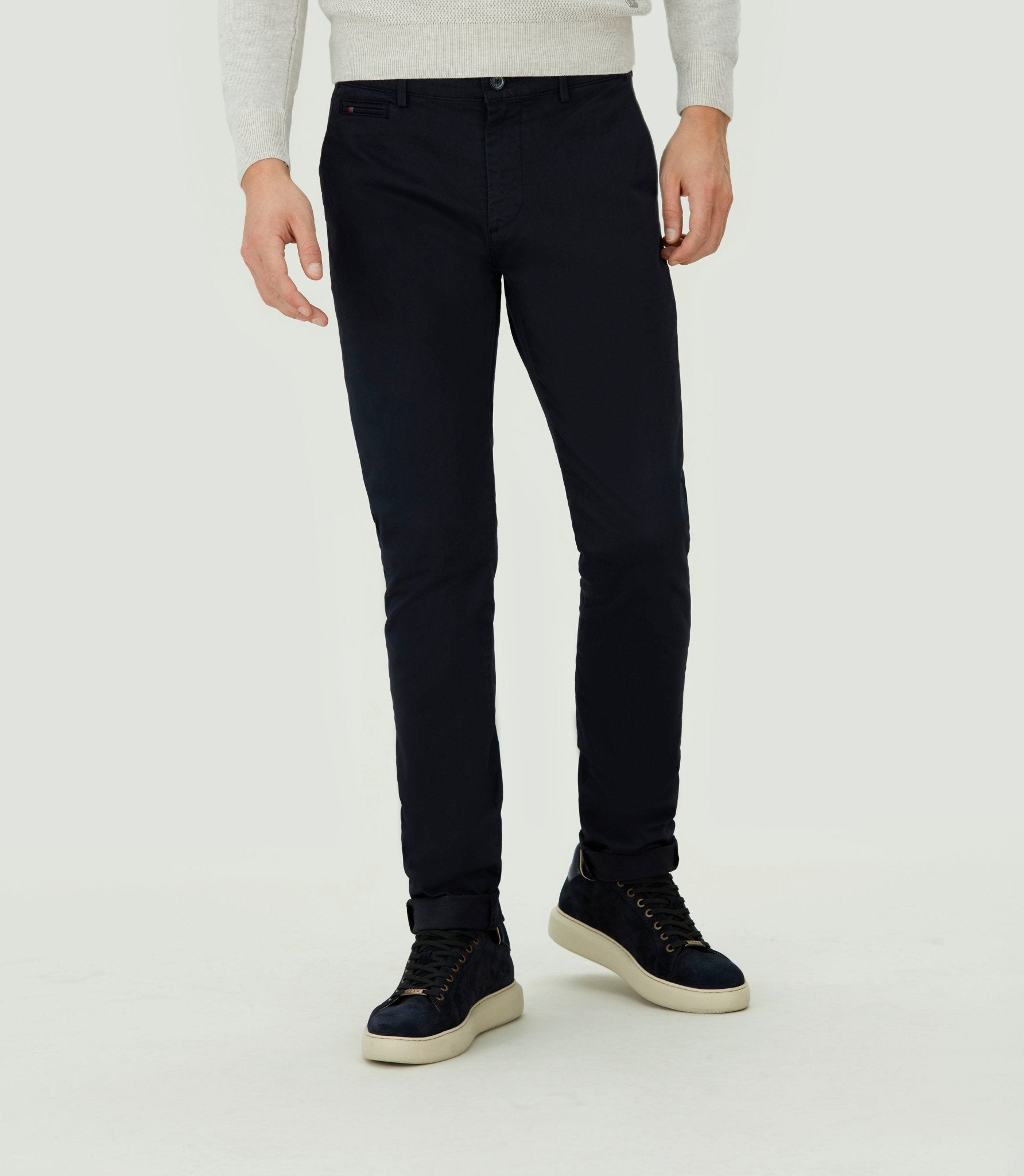 Pantalon Chino satin marine "Casanova" - IZAC