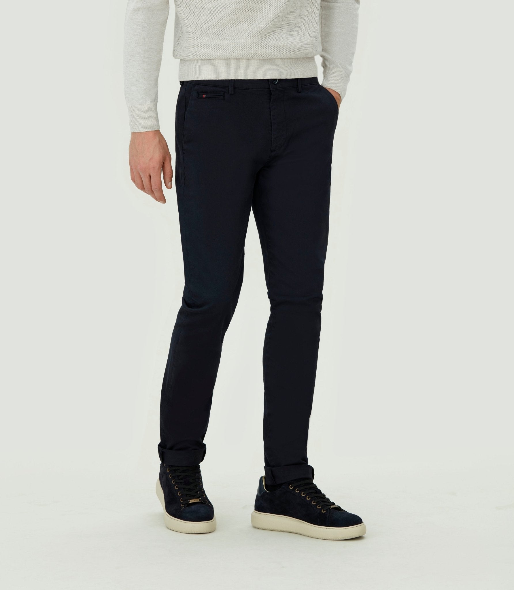 Pantalon Chino satin marine "Casanova" - IZAC