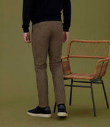 Pantalon chino esprit lainage beige foncé "Chelby" - IZAC
