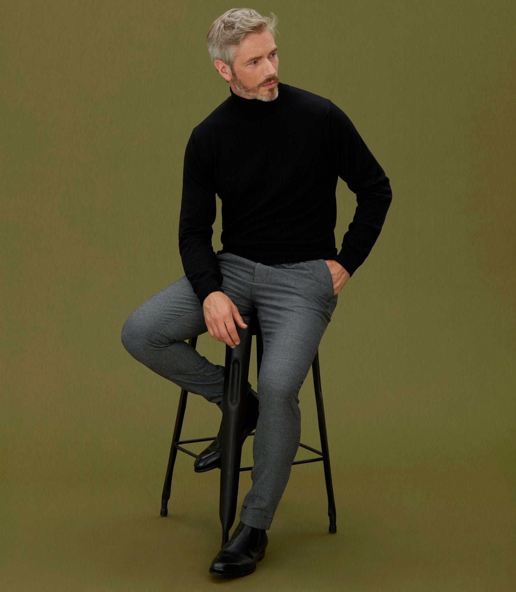 Pantalon chino taille élastique gris "Colombo" - IZAC