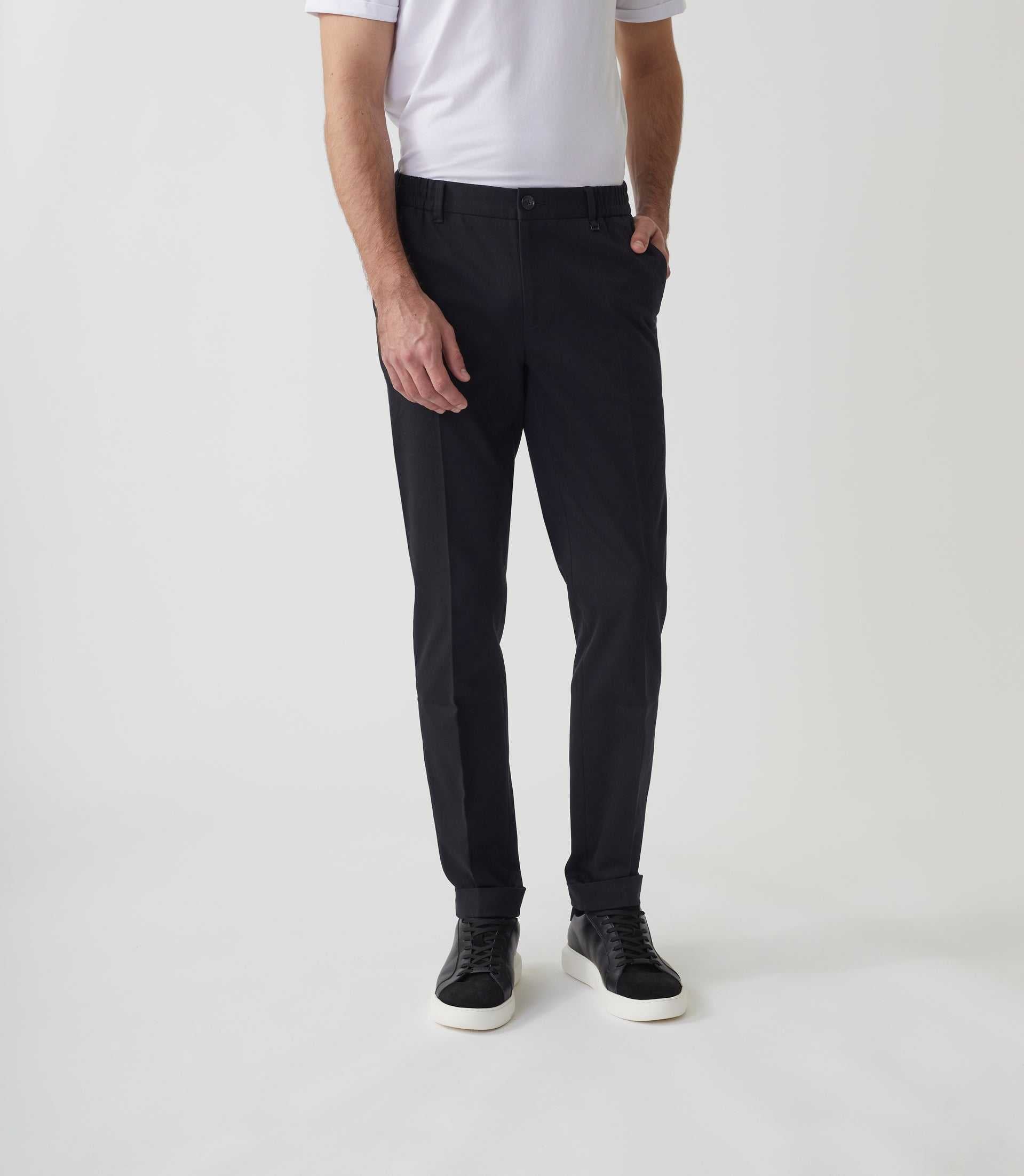 Pantalon chino taille élastique noir "Mambo" - IZAC