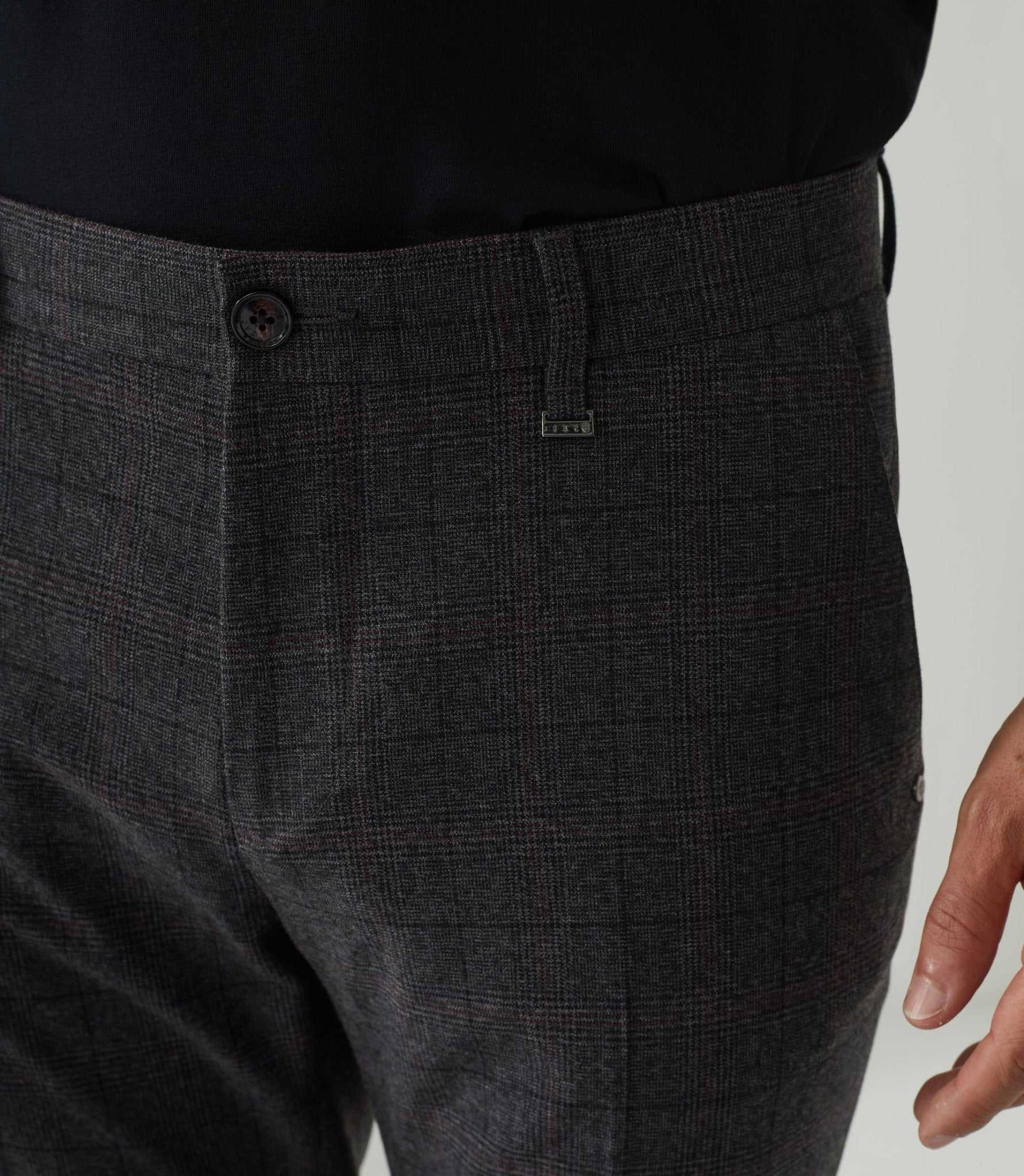 Pantalon chino aspect laine gris foncé "Milice" - IZAC