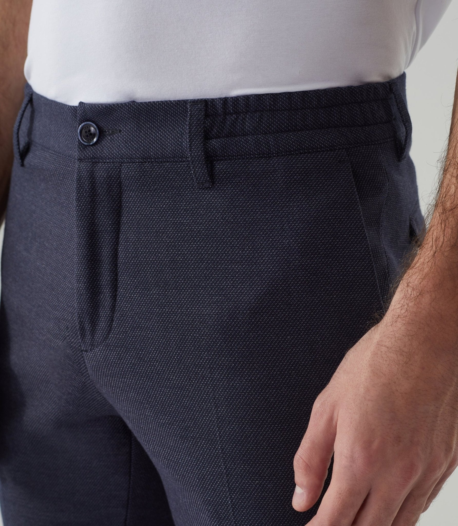 Pantalon chino taille élastique marine "Millau" - IZAC