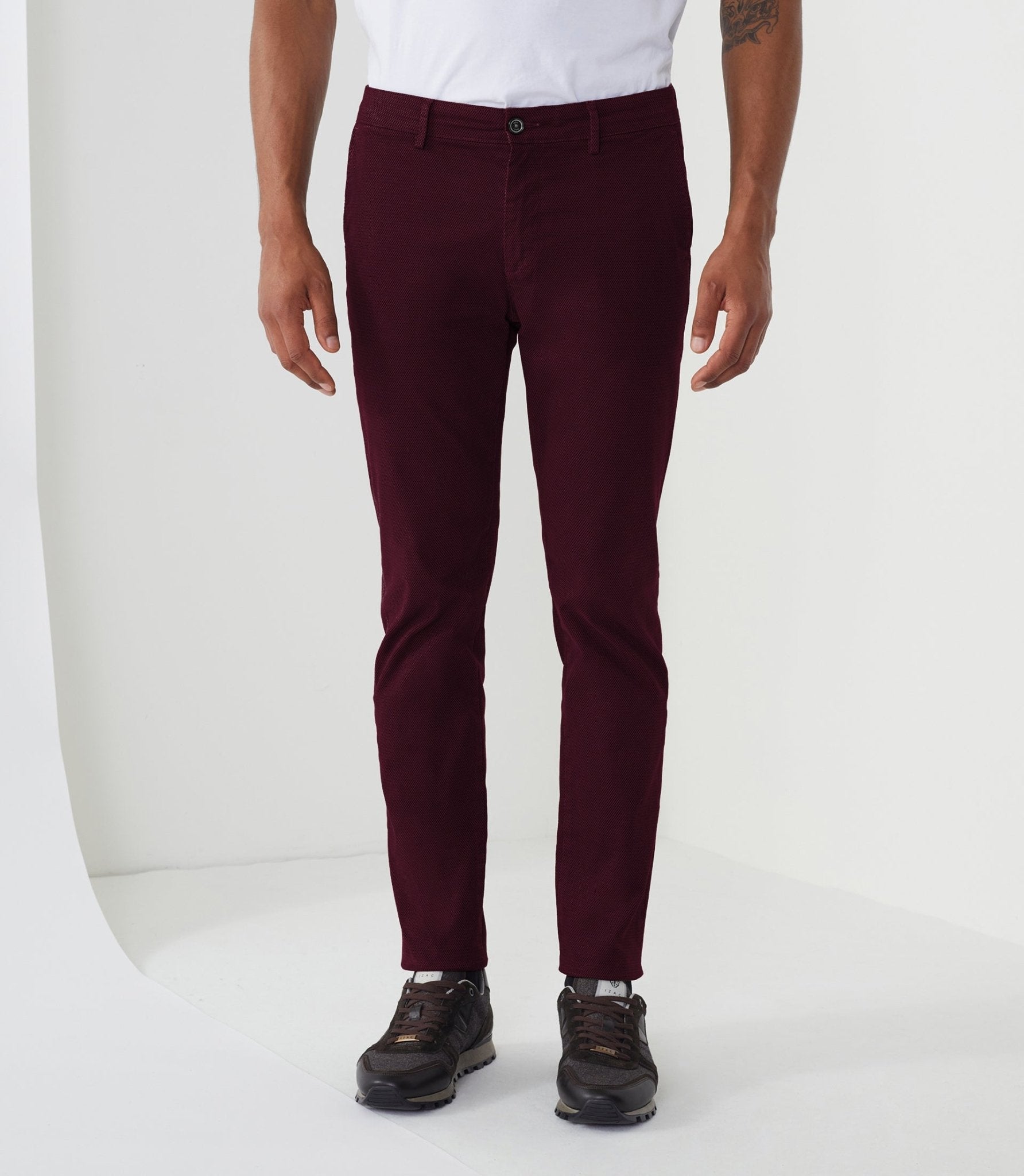 Pantalon casual slim bordeaux "Mistral" - IZAC