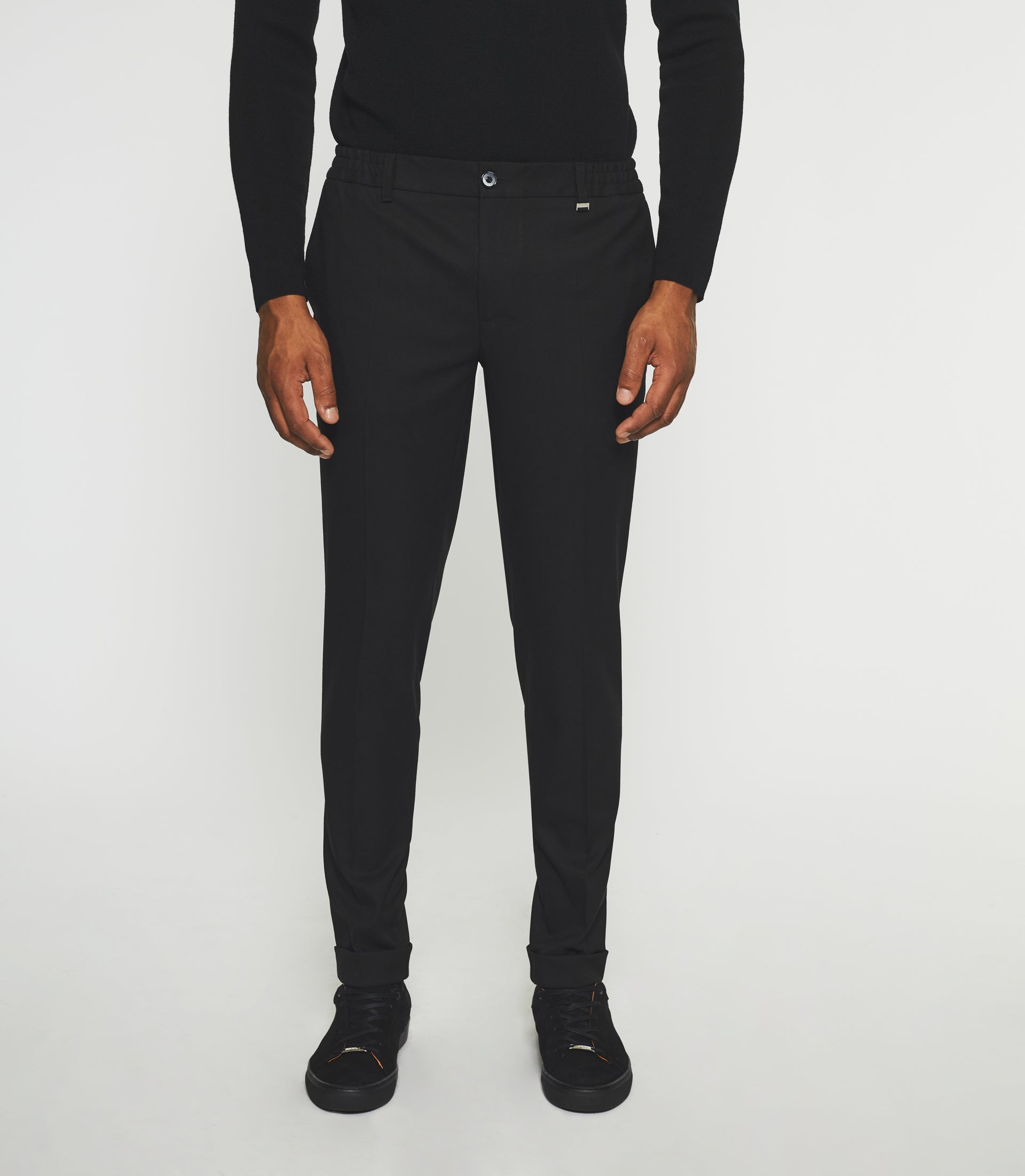 Pantalon chino taille élastique noir VAMBO - IZAC