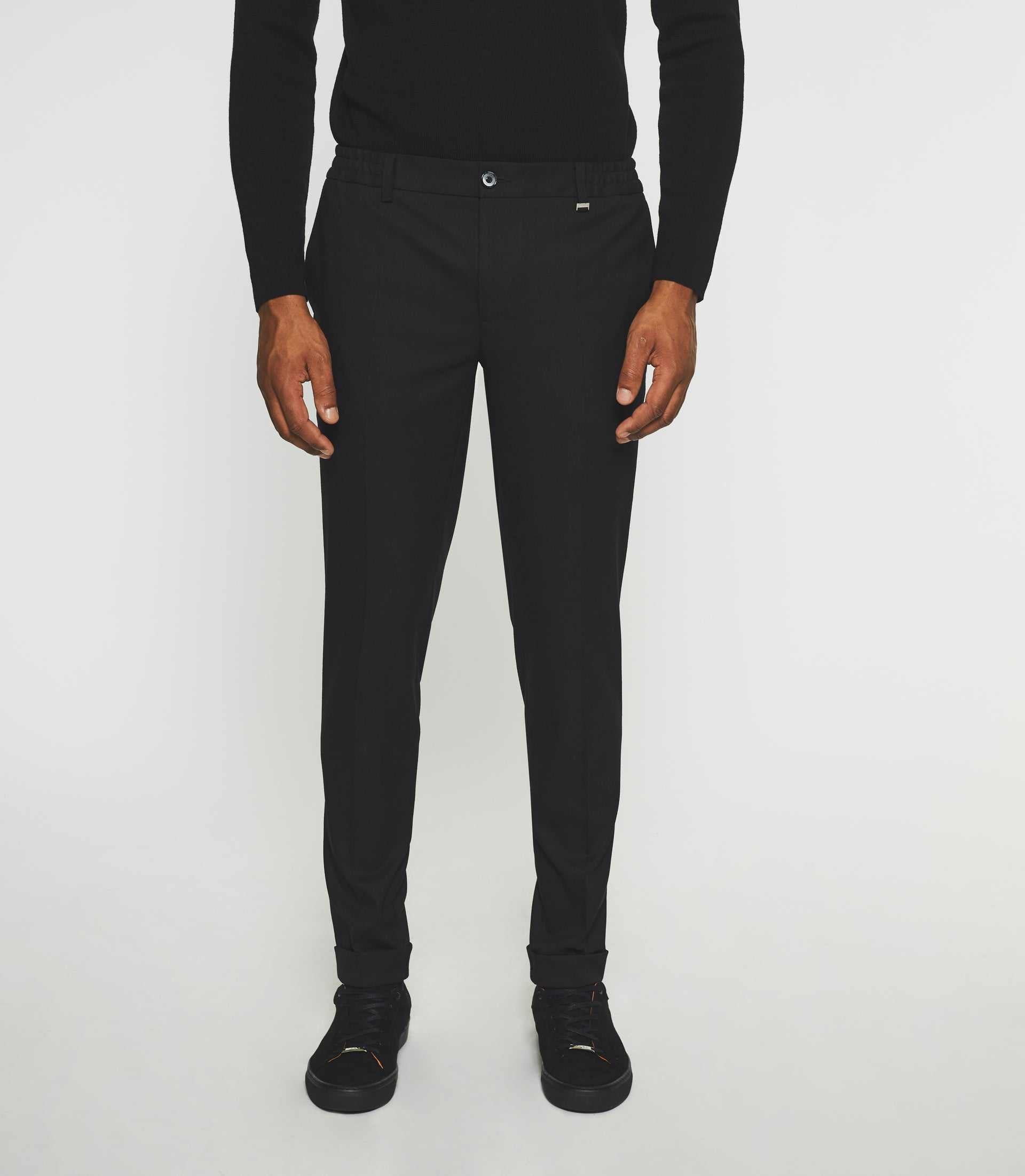 Pantalon chino taille élastique noir VAMBO - IZAC