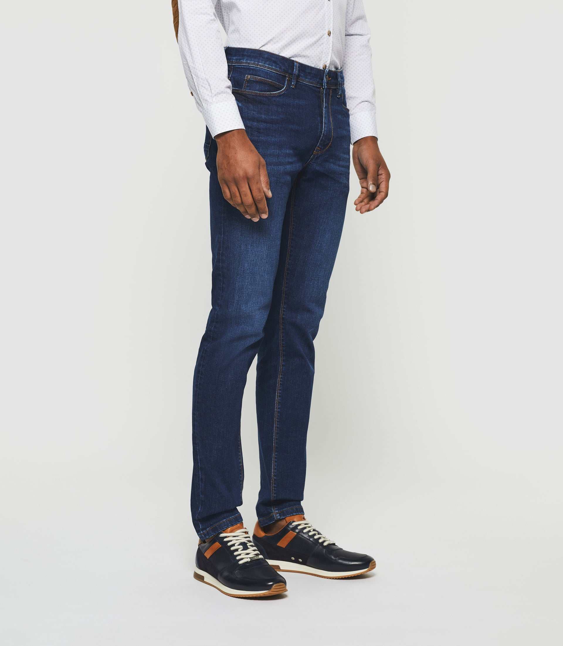 Jean super slim hydroless bleu moyen "Teo" - IZAC