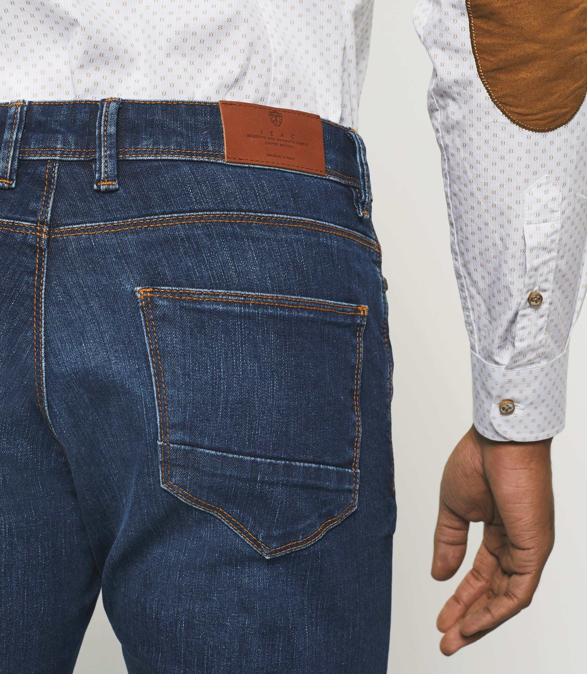Jean super slim hydroless bleu moyen "Teo" - IZAC