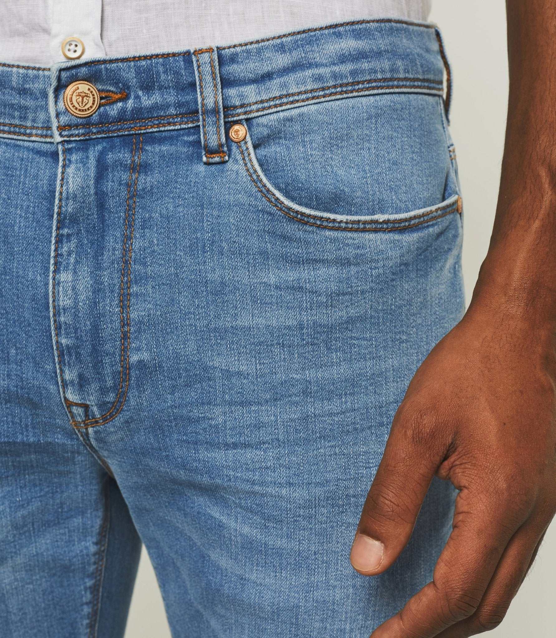 Jean slim hydroless délavé bleu clair "Tigre" - IZAC