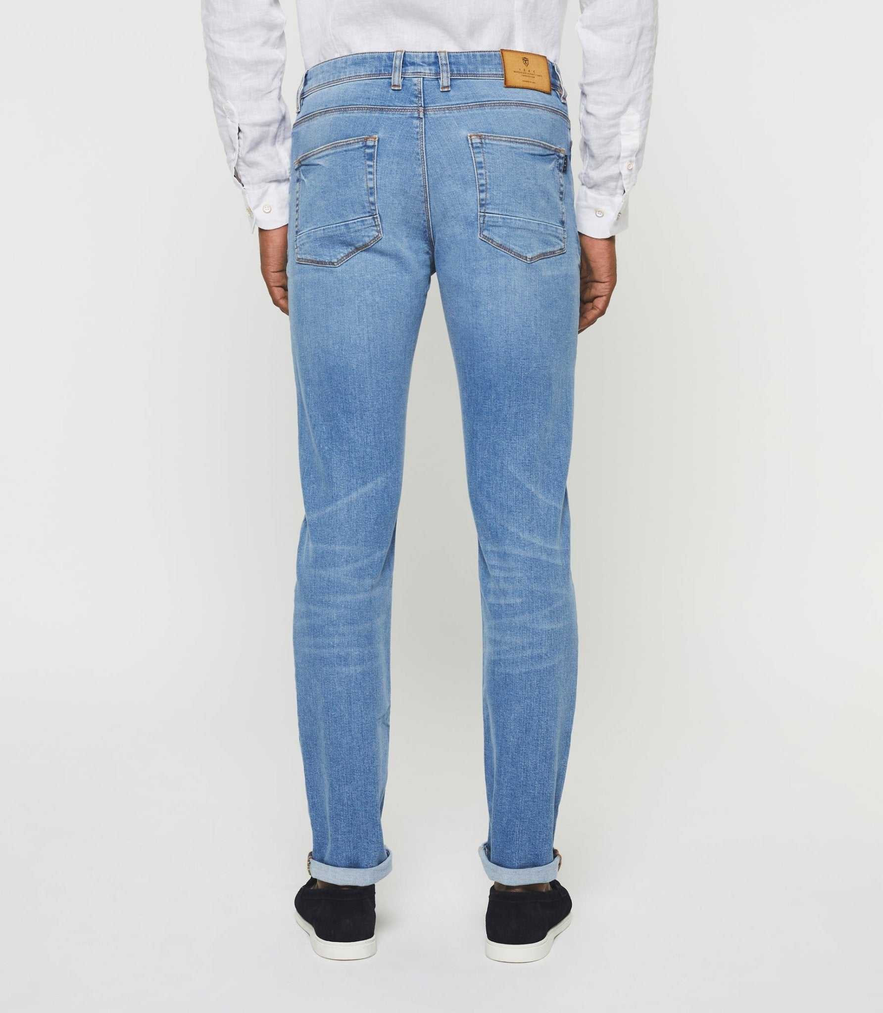 Jean slim hydroless délavé bleu clair "Tigre" - IZAC