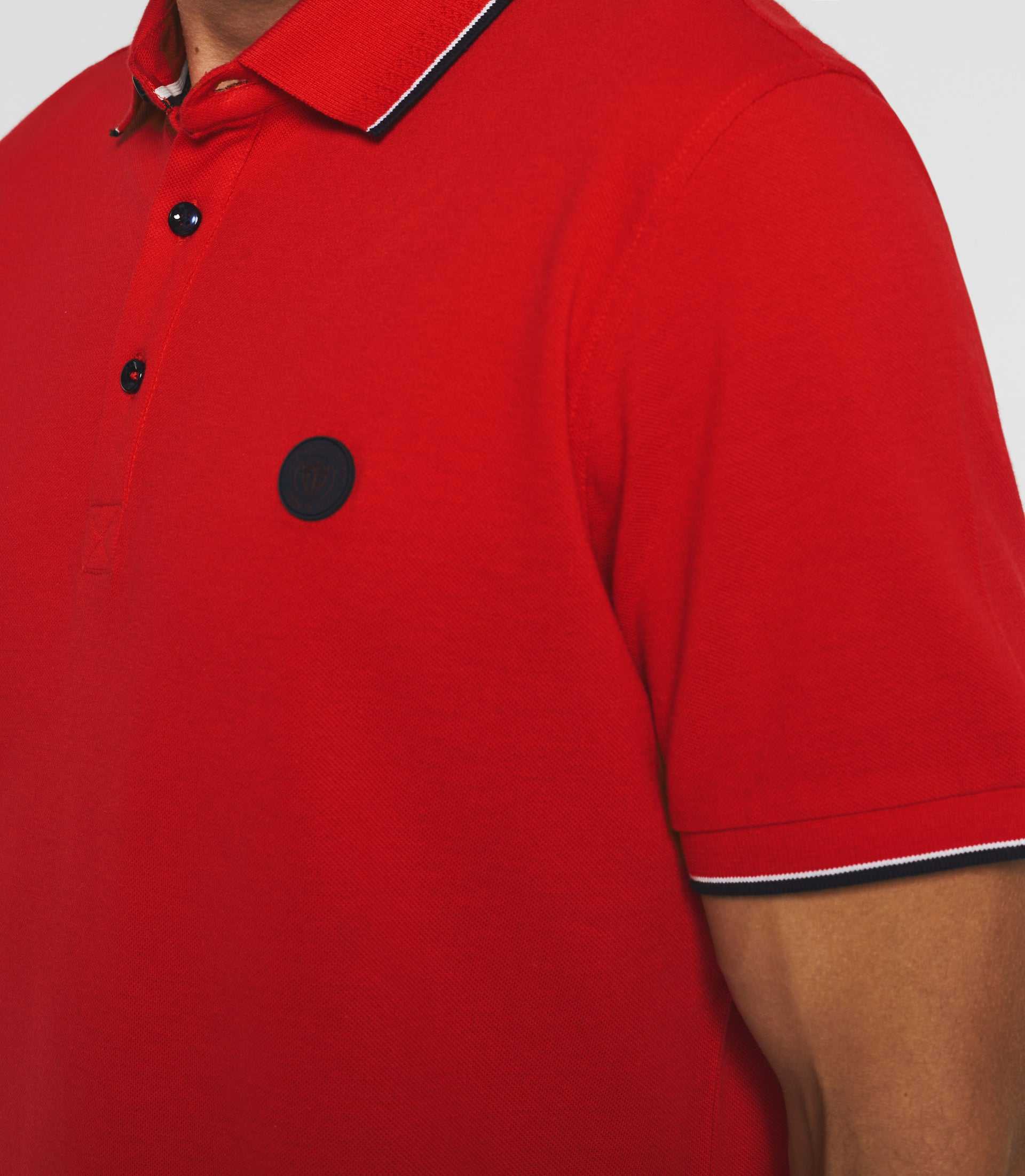 Polo manches courtes rouge "Gilles" - IZAC