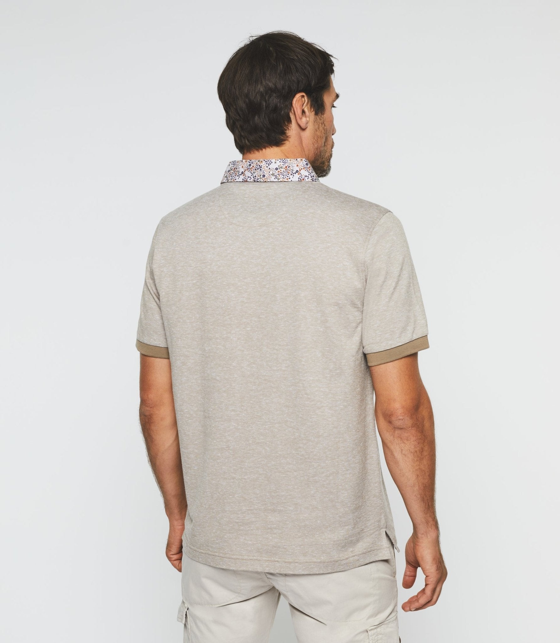 Polo manches courtes beige foncé "Guylaine" - IZAC
