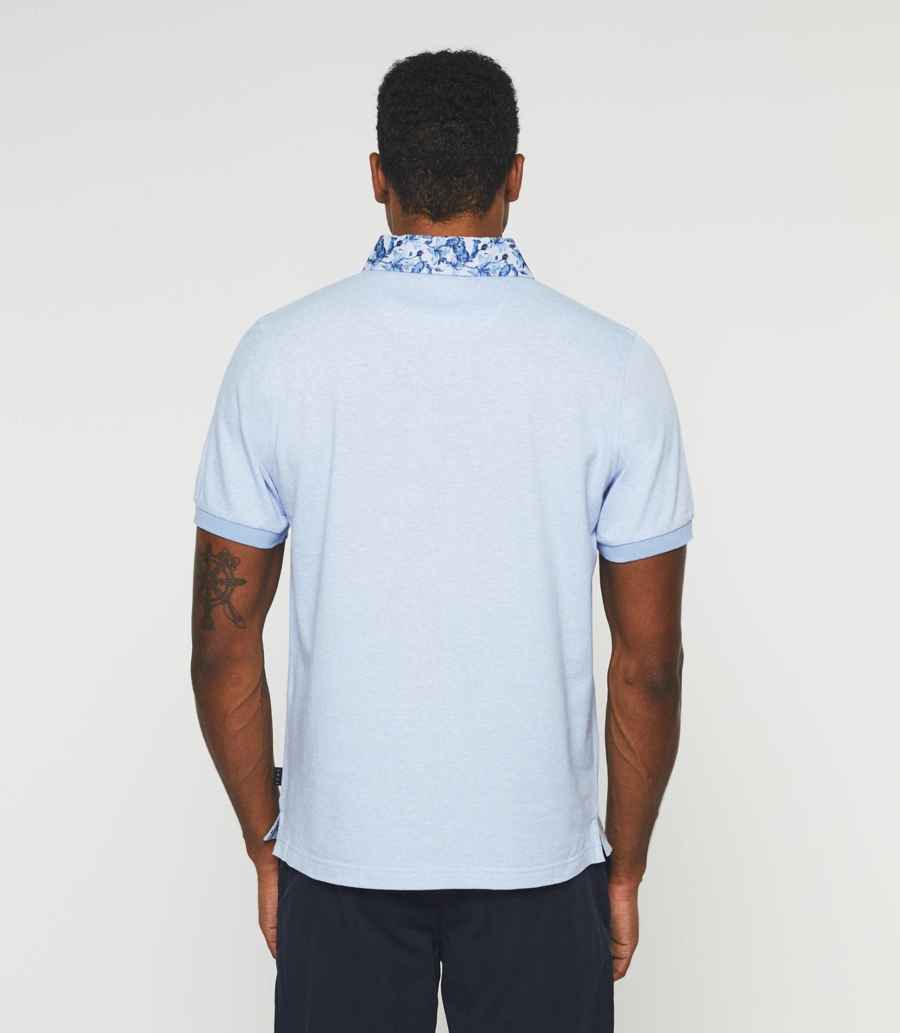 Polo manches courtes bleu ciel "Guylaine" - IZAC