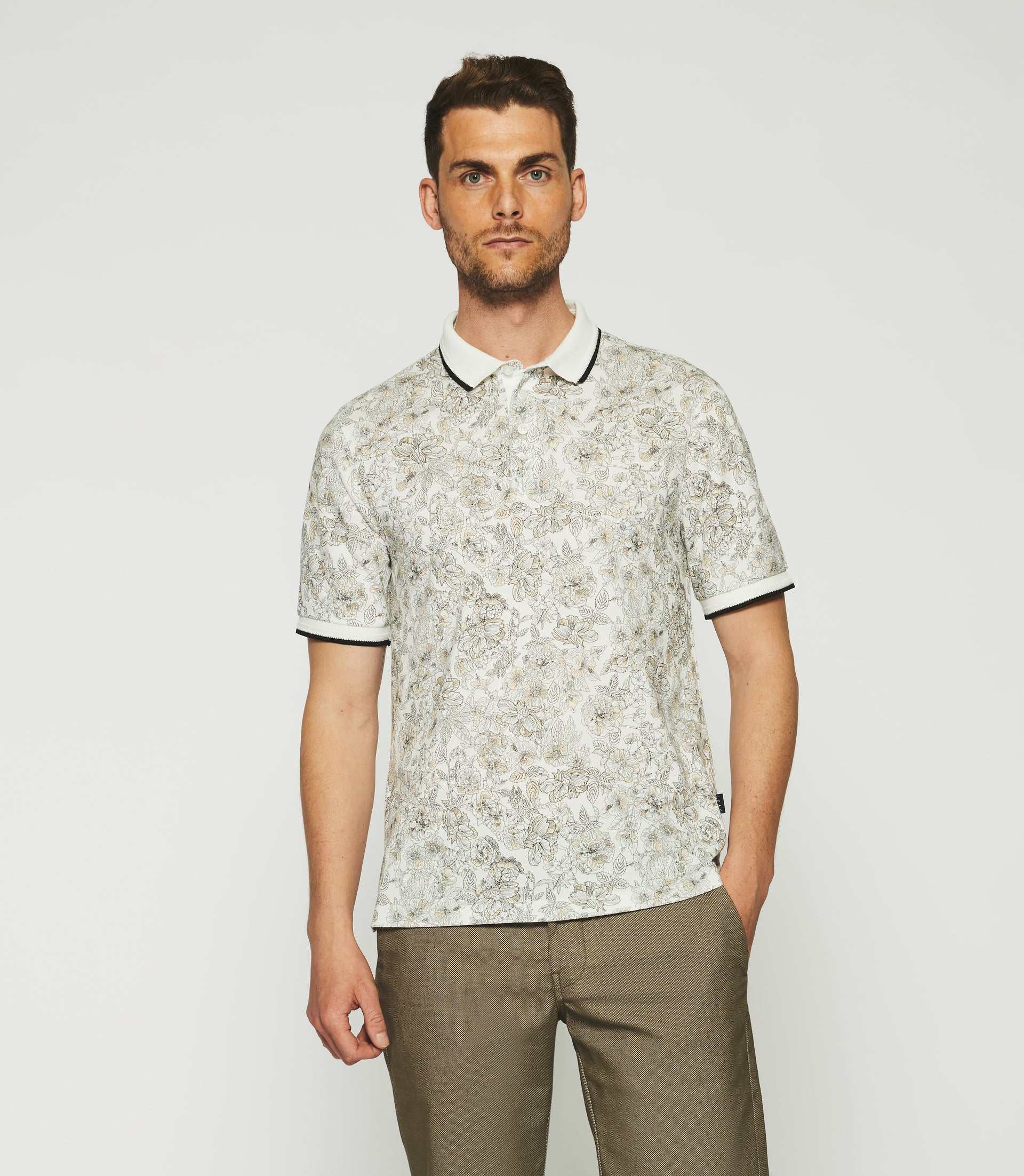 Polo à imprimé beige GEDEON - IZAC