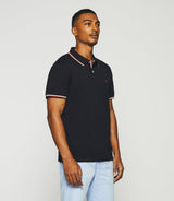Polo uni avec broderie marine GILLES - IZAC