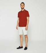 Polo uni avec broderie rouge GILLES - IZAC