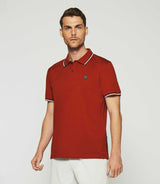 Polo uni avec broderie rouge GILLES - IZAC
