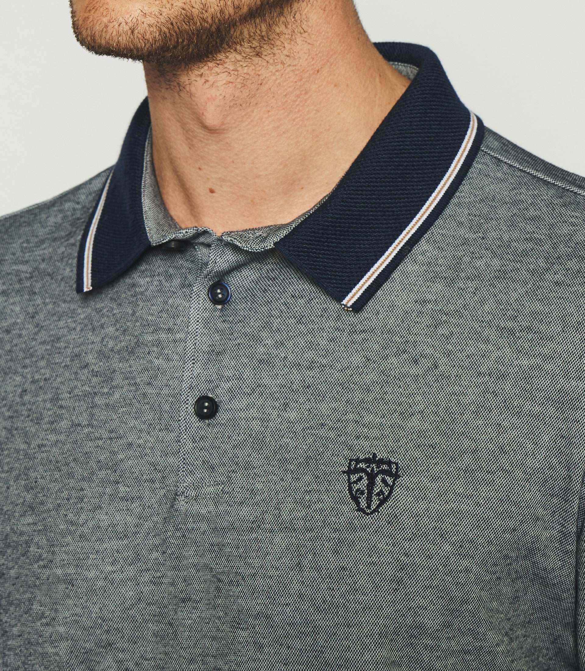 Polo avec broderie marine chiné GUYOT - IZAC