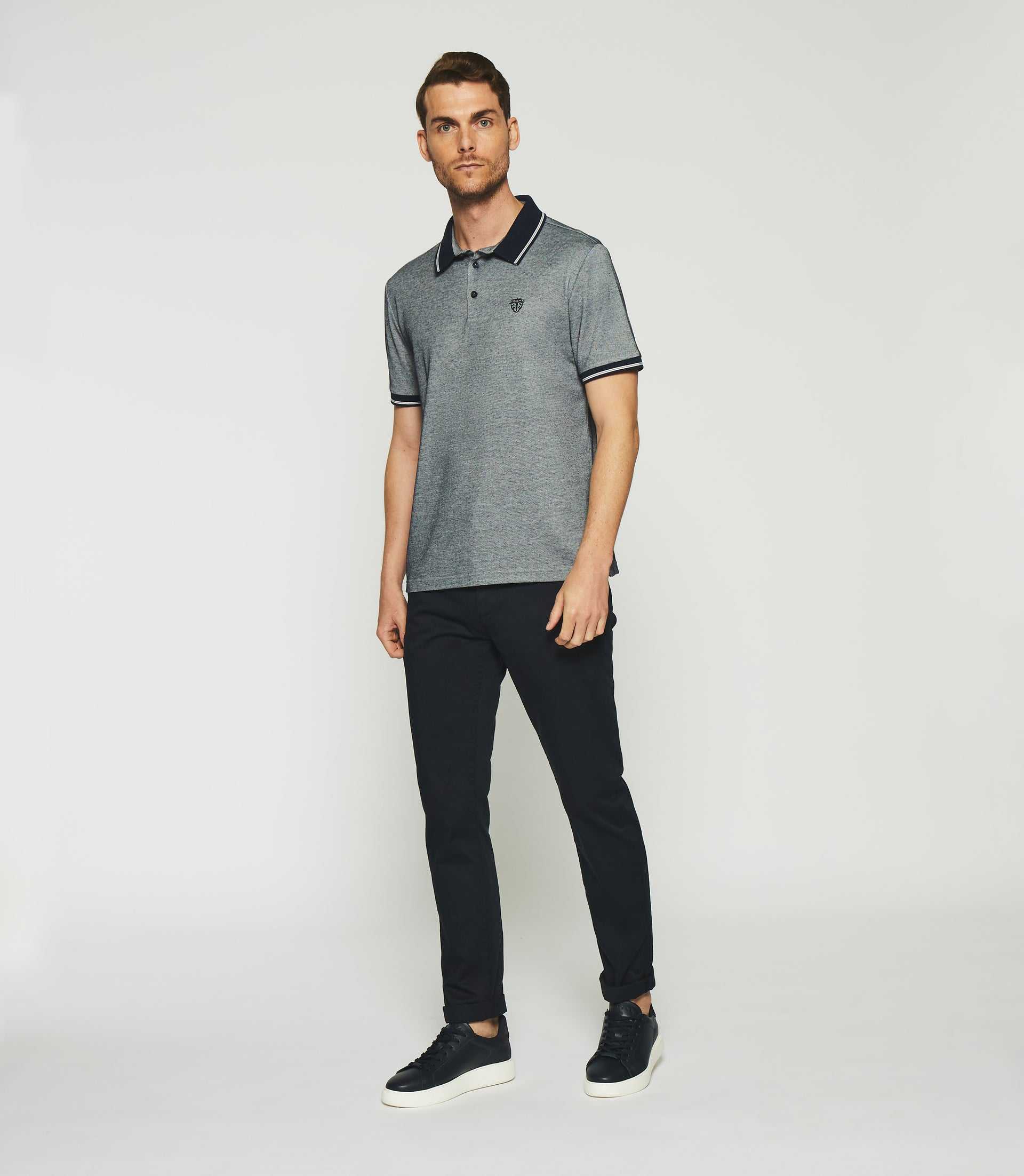Polo avec broderie marine chiné GUYOT - IZAC